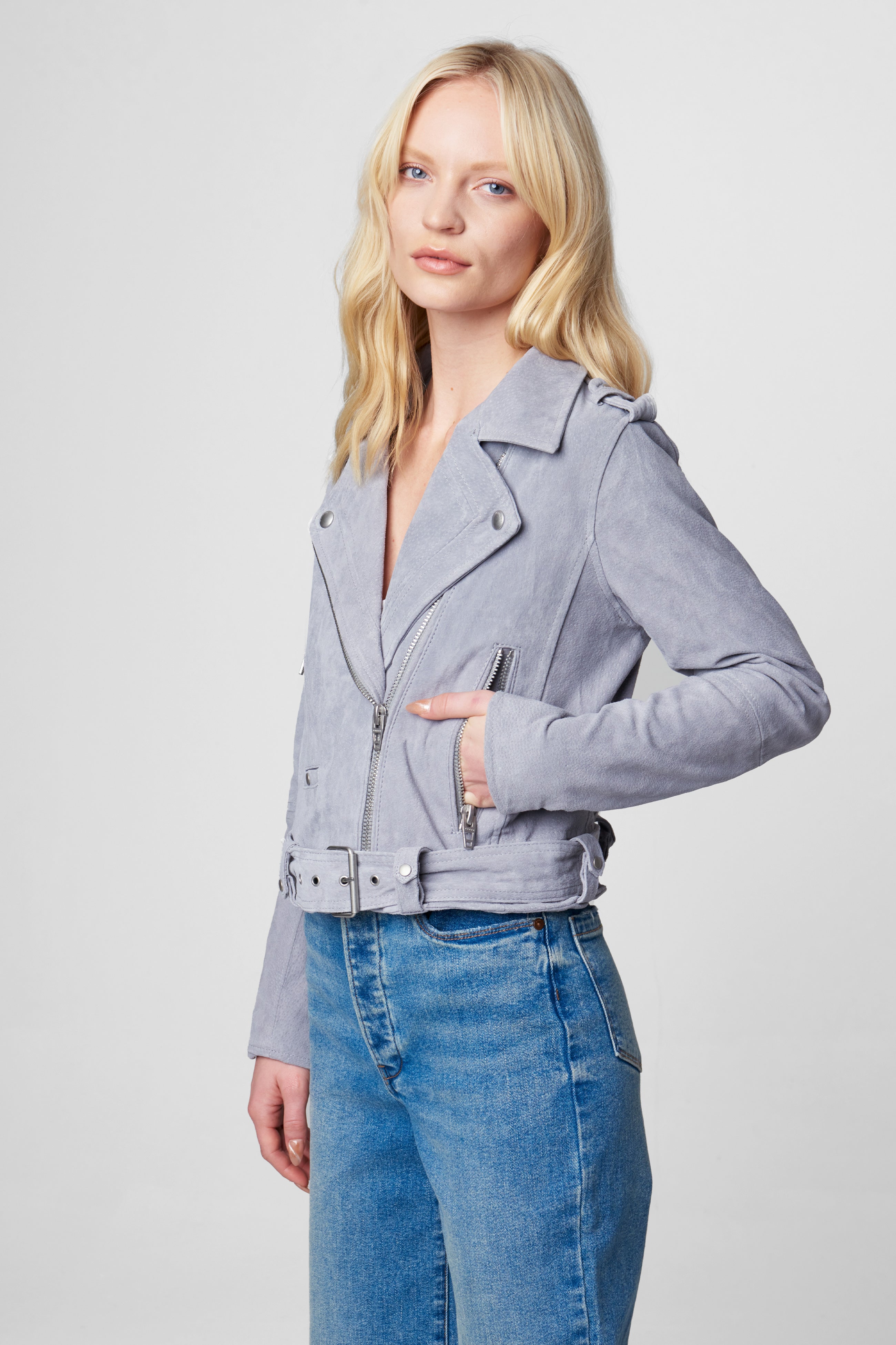 Cloud Grey Moto Jacket