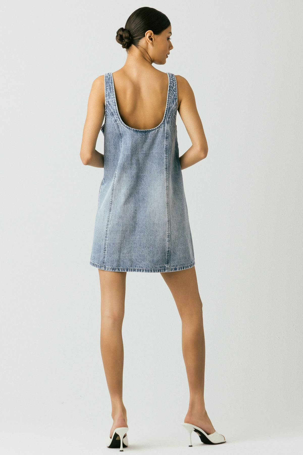 blank nyc denim dress lb DRESSBUNDLE Seeming detail Kiss And Tell Backless Color:Autumn Garden
