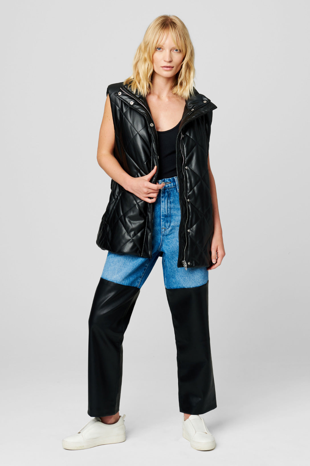 PAIGE Women's Cindy High-Rise Straight Jeans – Night Fever Wash, Vintage Stretch Denim