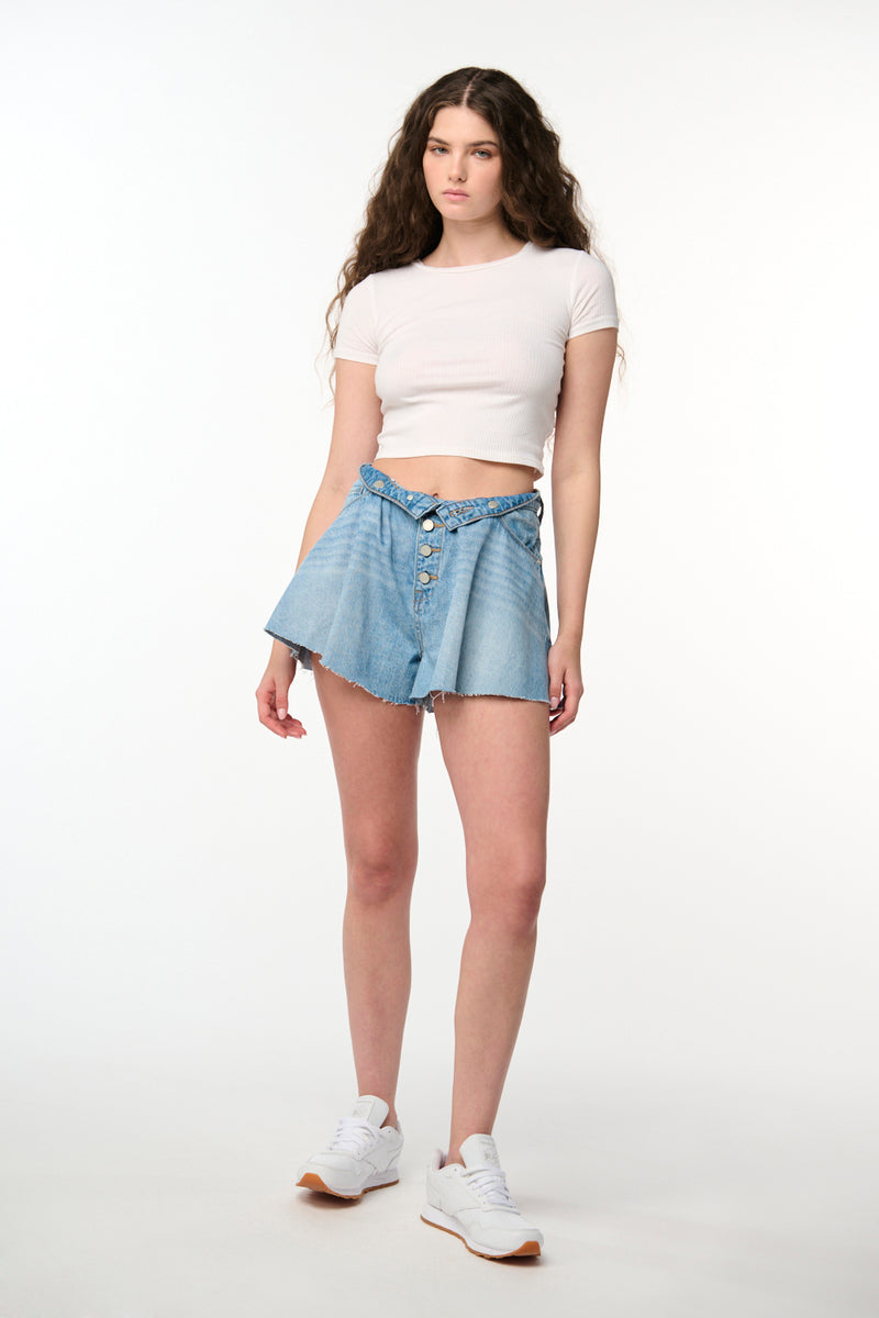 blanknyc dress down party shorts BLANKNYC Faux Leather Hot Shorts in Rock Star