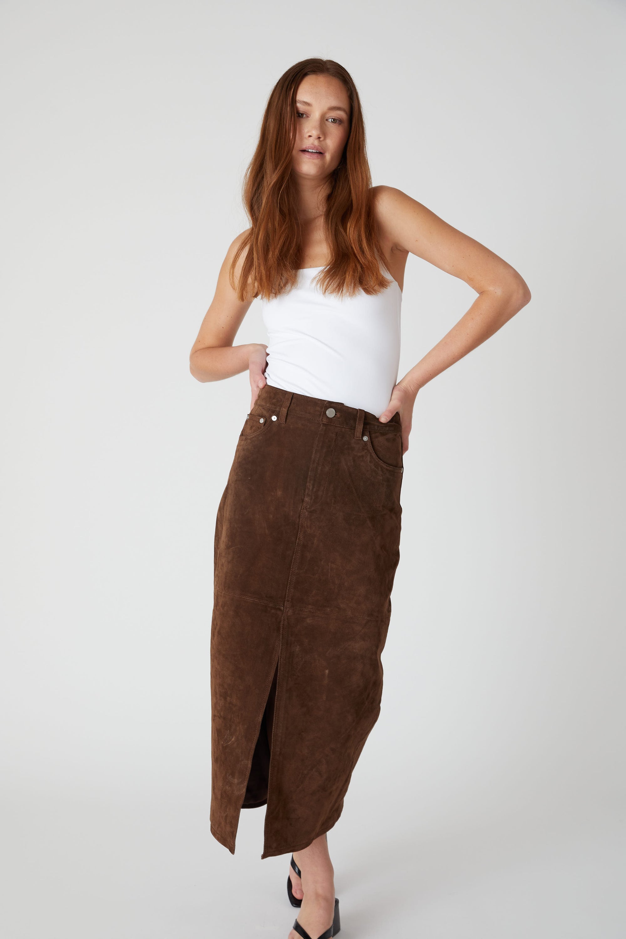 Black Colour Abbie skirt coffee main image 1