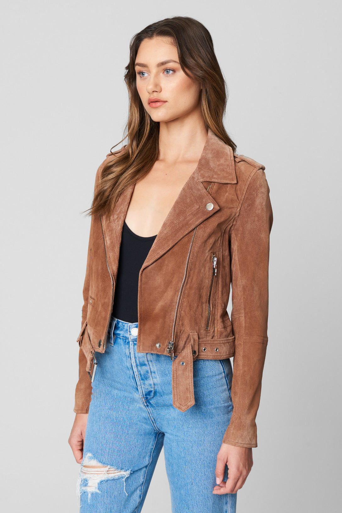 NEW best blanknyc coffee bean suede moto jacket xs