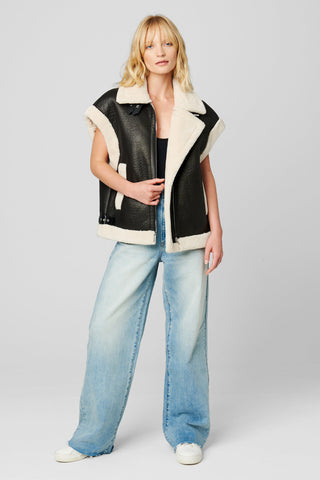 BLANK NYC Faux Leather Quilted Vest with Belt in 2023